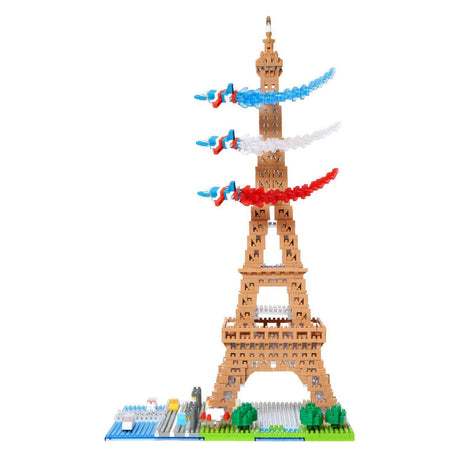 Bandai - nanoblok - Wieża Eiffla deluxe - minifigurka z klocków 2500 elementów - zestaw konstrukcyjny do montażu modeli pomników Paryża - zestaw konstrukcyjny zabawek dla dzieci od 12 lat i dorosłych nastolatków - nbc057