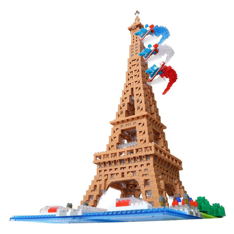 Bandai - nanoblok - Wieża Eiffla deluxe - minifigurka z klocków 2500 elementów - zestaw konstrukcyjny do montażu modeli pomników Paryża - zestaw konstrukcyjny zabawek dla dzieci od 12 lat i dorosłych nastolatków - nbc057