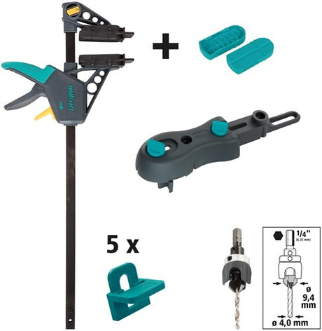 Wolfcraft - zestaw do budowy tarasu - przystawka do tarasów - 11 sztuk - 6988000