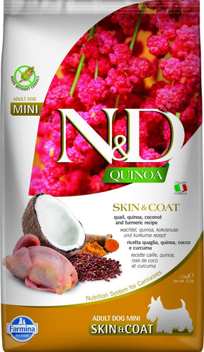 Karma dla psów N d quinoa - mini - przepiórka 2,5 kg