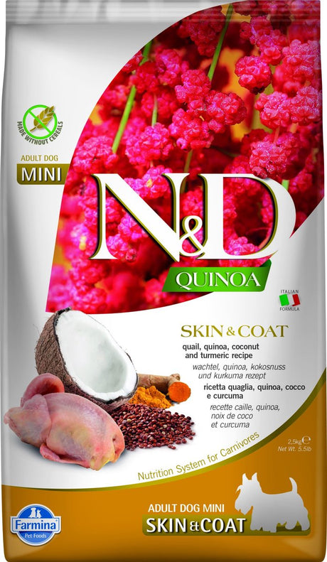 Karma dla psów N d quinoa - mini - przepiórka 2,5 kg