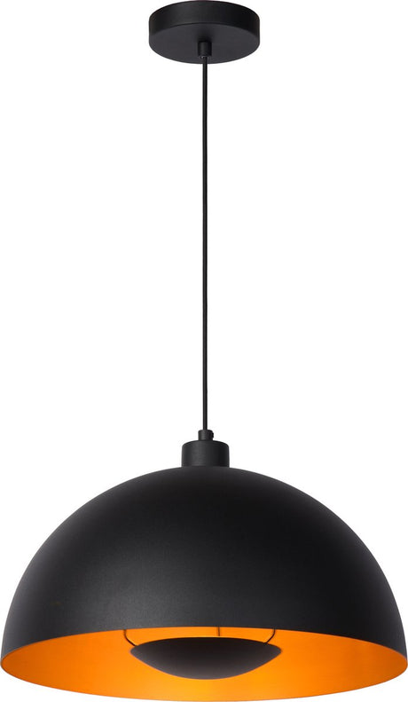Lucide siemon - lampa wisząca - ø 40 cm - 1xe27 - czarna