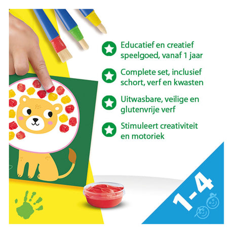 Ses Creative - moje pierwsze dzieło polegające na malowaniu palcami - mega zestaw do rękodzieła dla dzieci od 1 roku - zawierający farby i karty z kolorami - idealny dla małych artystów