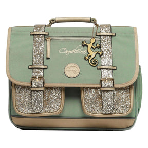 Torba szkolna Caméléon błyszcząca zielona - 38cm