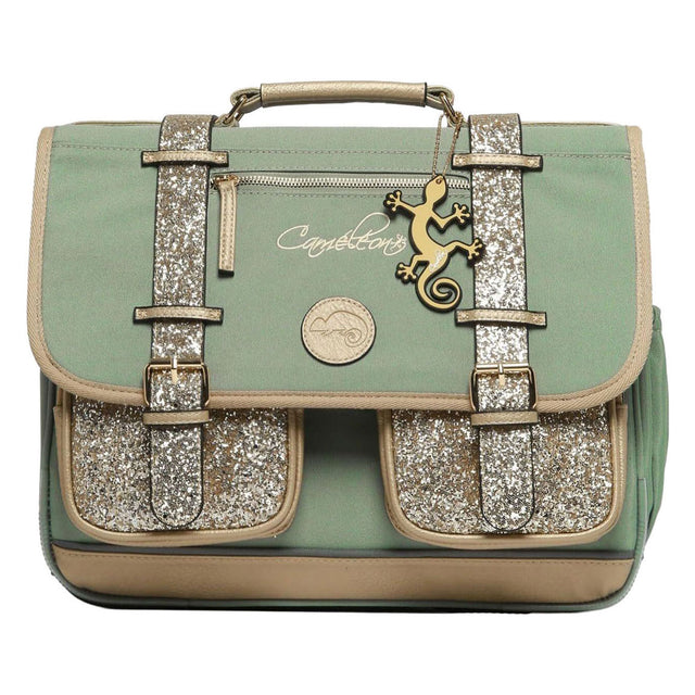 Torba szkolna Caméléon błyszcząca zielona - 38cm