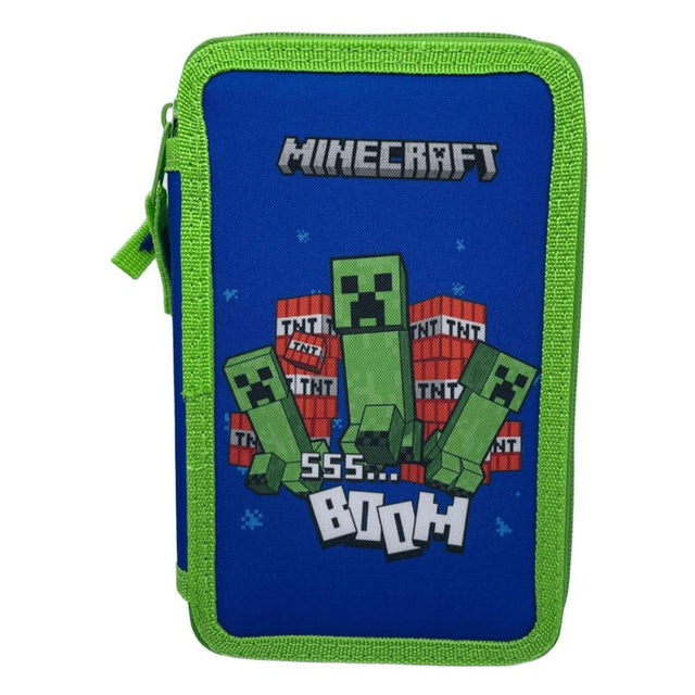Piórnik wypełniony Minecraftem z 2 przegródkami