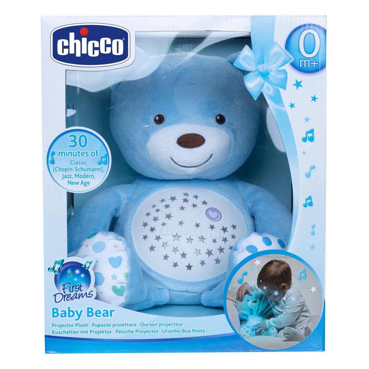 Projektor przytulanki Chicco Miś First Dreams niebieski