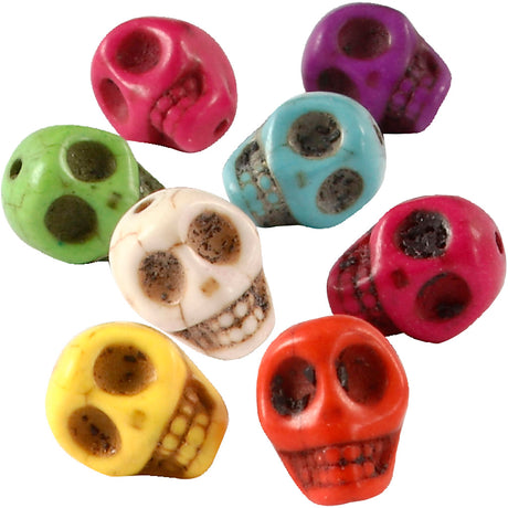 Koraliki howlitowe firmy Creativ czaszki 12 mm multi 32 sztuki