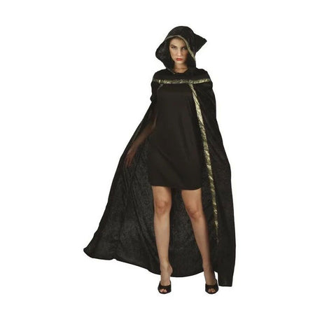 Kostuum vrouw cape met geborduurde rand zwart - one size