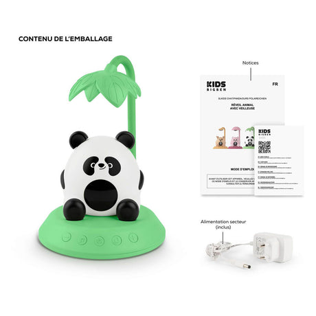 Bigben hibuddies hibuddies budzik z lampką nocną i efektami dźwiękowymi dla dzieci - panda tai - trener snu
