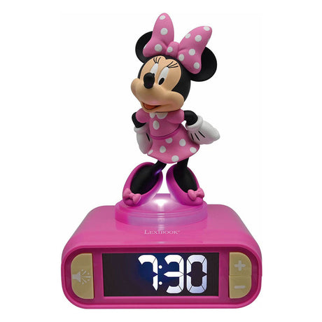 Cyfrowy budzik Lexibook z lampką nocną Minnie 3D i efektami dźwiękowymi