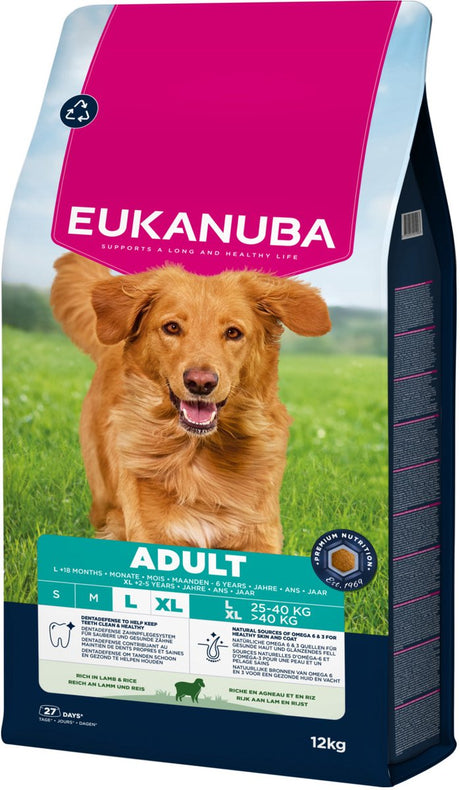 Eukanuba Adult duży szeroki ryż jagnięcy - karma dla psów - 12 kg