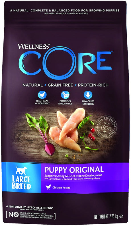 Wellness core bezzbożowa karma dla szczeniąt dużych ras - karma dla psów - 2,75 kg