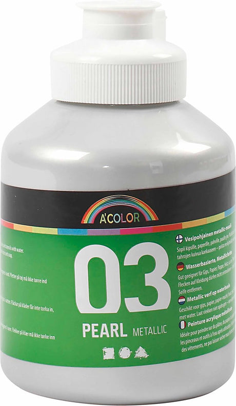 Metaliczna farba akrylowa A-color, srebrna, 03-metaliczna, 500 ml