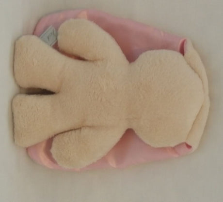 Króliczek Snuggle w kolorze beżowym z różowymi uszami. 26cm