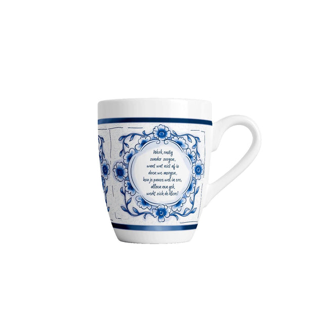 Kubek Paperdreams delft niebieski - pracuj cicho - ceramiczny 440ml