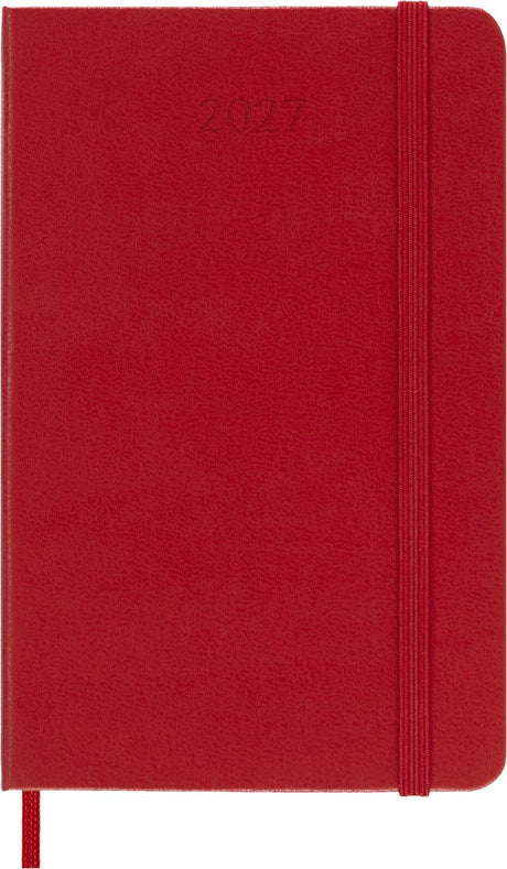 Pamiętnik Moleskine na 12 miesięcy - 2027 - codzienny - kieszonkowy - twarda okładka - czerwony
