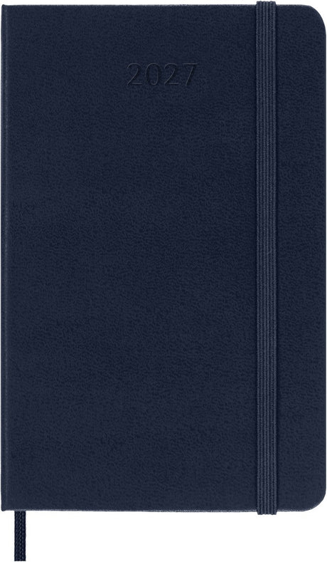 Pamiętnik Moleskine na 12 miesięcy - 2027 - tygodniowy - kieszeń - twarda okładka - szafirowy błękit