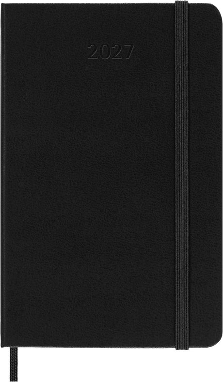 Pamiętnik Moleskine na 12 miesięcy - 2027 - tygodniowy - kieszeń - twarda okładka - czarna