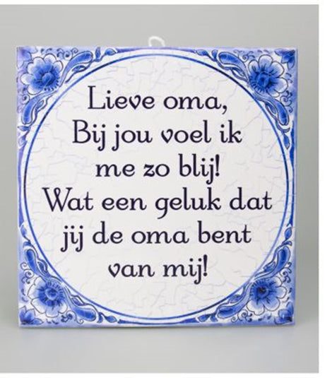 Płytka Paperdreams - kochana babcia delft niebieska