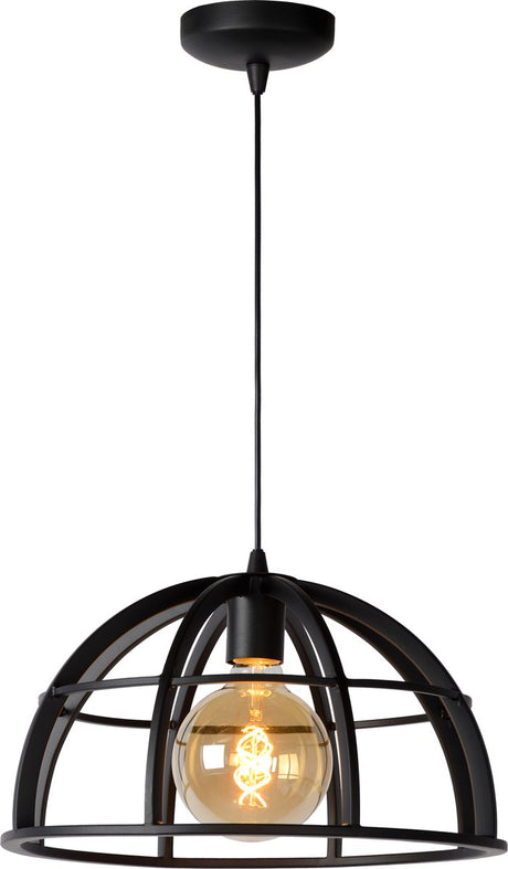 Lucide dikra - lampa wisząca - ø 40 cm - 1xe27 - czarna