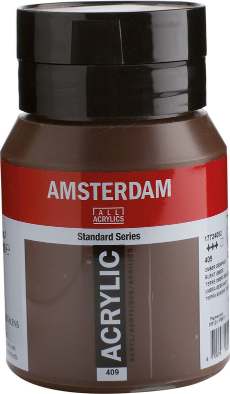 Pojemnik na farbę akrylową z serii Amsterdam standard 500 ml umber palony 409