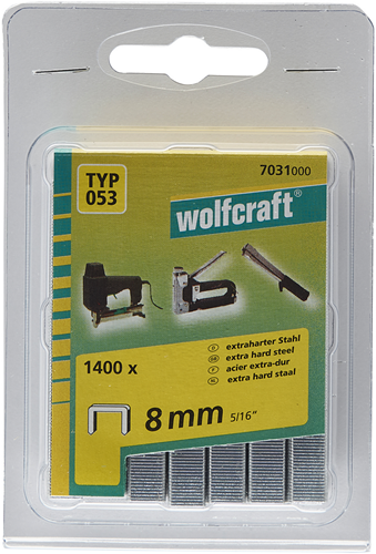 Zszywanie szerokiego grzbietu Wolfcraft | wpisz 053 | stal | 8mm | 1400 sztuk - 7031000