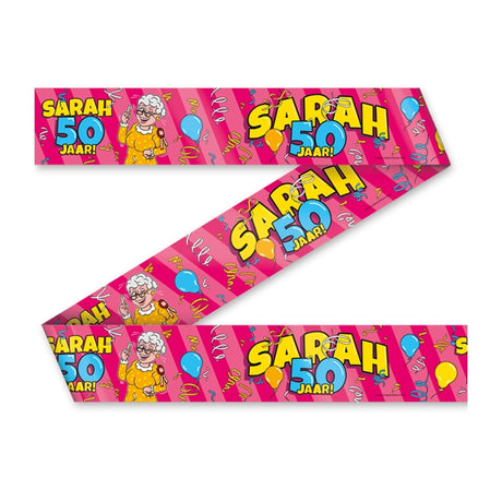 Taśma imprezowa Paperdreams - kreskówka Sarah 50 lat