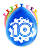 Balony z cyframi Paperdreams - 10 lat 8 sztuk 30cm