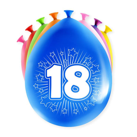 Balony z cyframi Paperdreams - 18 lat 8 sztuk 30cm