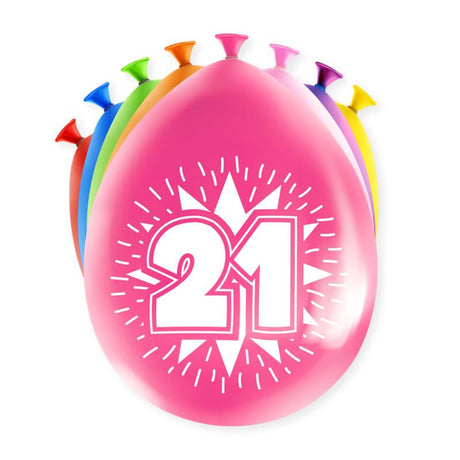 Balony z cyframi Paperdreams - 21 lat 8 sztuk 30cm