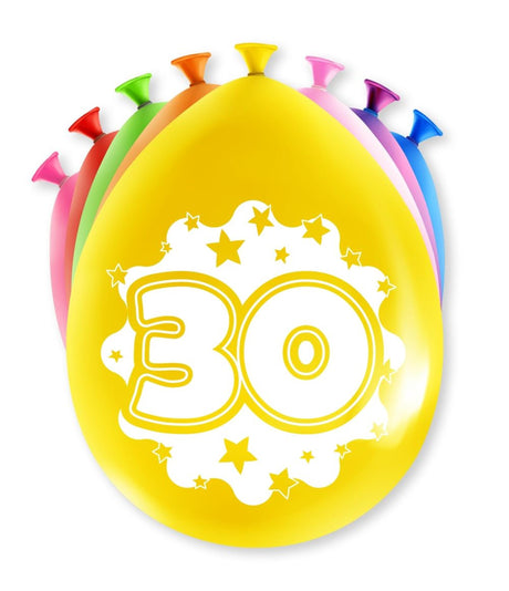 Balony z cyframi Paperdreams - 30 lat 8 sztuk 30cm