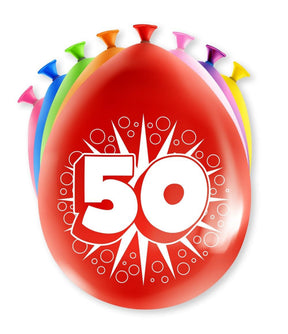 Balony z cyframi Paperdreams - 50 lat 8 sztuk 30cm