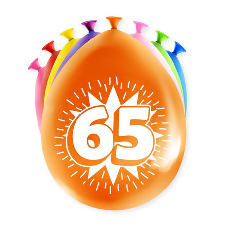 Balony z cyframi Paperdreams - 65 lat 8 sztuk 30cm