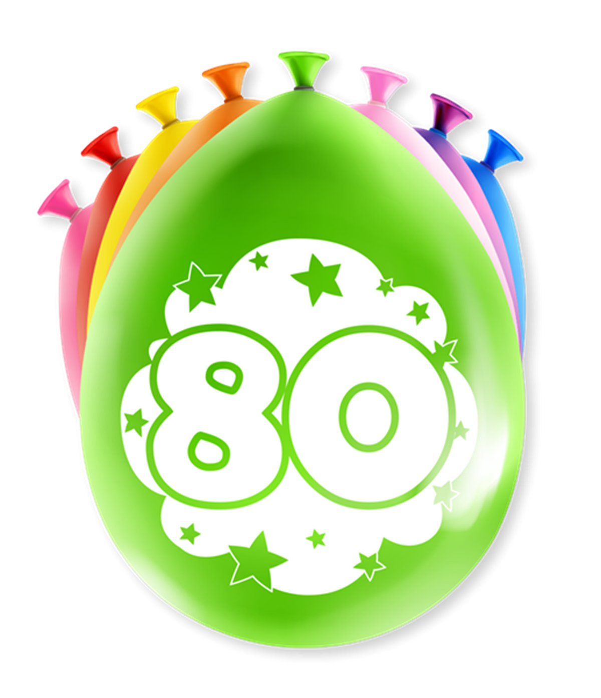 Balony z cyframi Paperdreams - 80 lat 8 sztuk 30cm