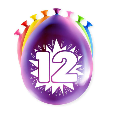 Balony wesołe na imprezę Paperdreams - 12 lat, 8 sztuk