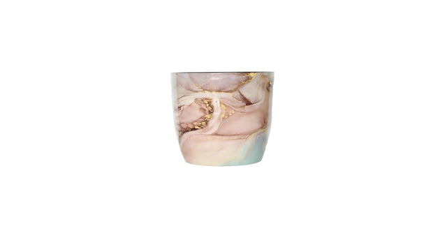 Metal pot marble d27 h23cm multicolour