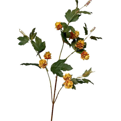 Kolekcja Roberts gałązka chmielu ze sztucznych kwiatów 85cm w kolorze ochry żółtej