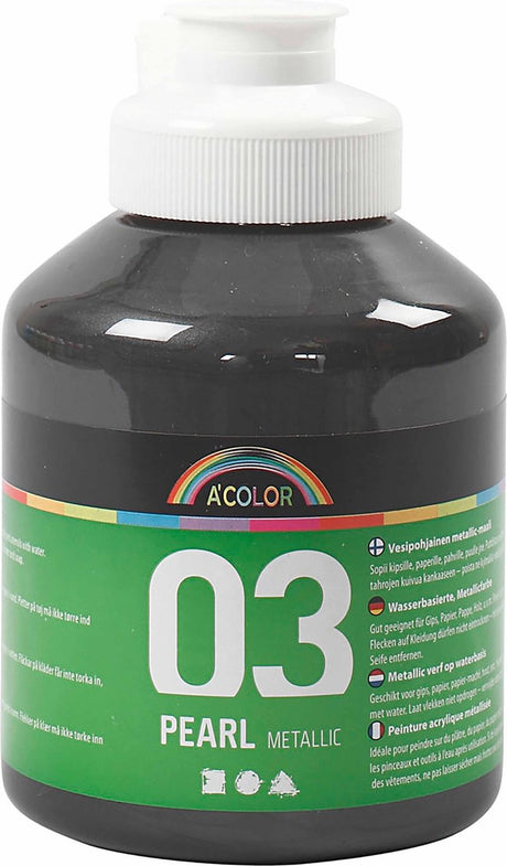 Metaliczna farba akrylowa A-color, czarna, 03-metaliczna, 500 ml