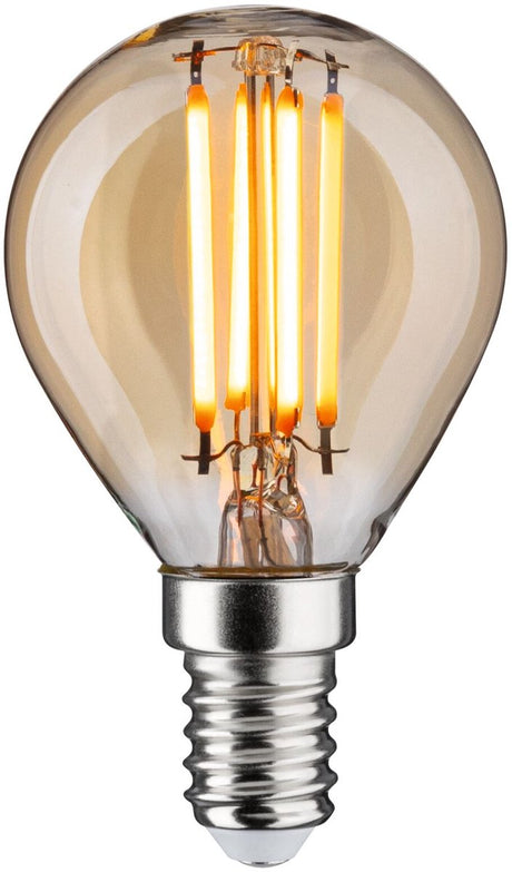 Paulmann 1879 Filament 230 V 3-stopniowa lampa kulowa LED E14 3-stopniowa ściemnialność 450lm 4,9W 1800K ściemnialna złota
