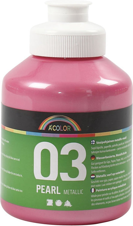 Metaliczna farba akrylowa A-color, jasnoróżowa, 03-metaliczna, 500 ml