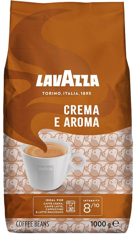 Kawa ziarnista Lavazza crema e aroma - mieszanka kaw Robusta i Arabika - intensywność 8 10 - 1 kg