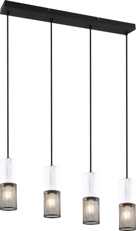Trio tosh - lampa wisząca - czarno-biała - bez zestawu 4x e27 40w - regulacja wysokości