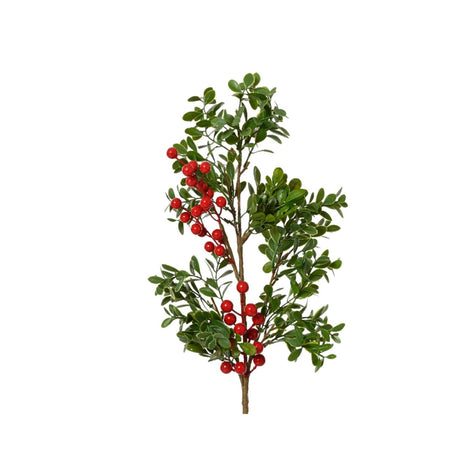 Decoris sztuczna gałązka z czerwonymi jagodami 4x13x60cm