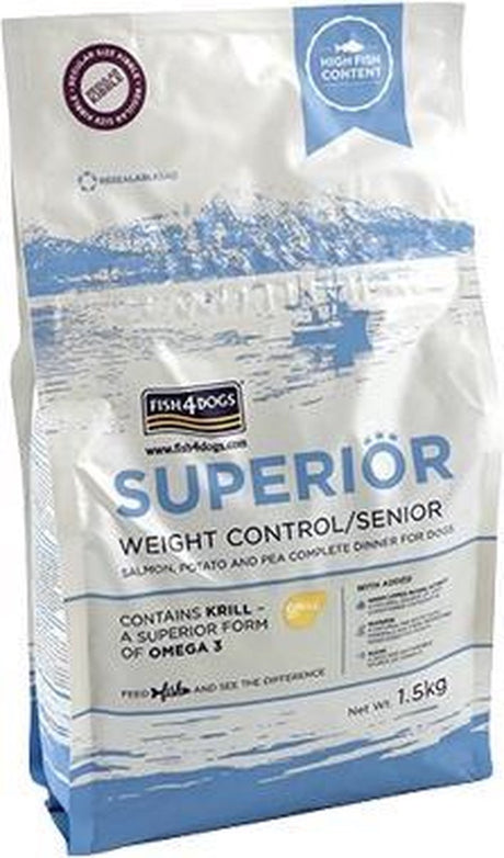 Fish4dogs doskonała kontrola masy ciała dla seniorów - mały kęs - 1,5 kg
