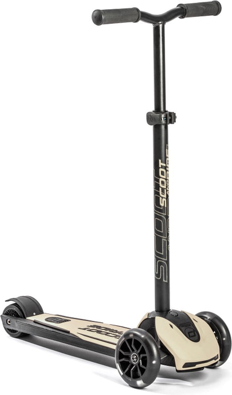 Scoot ride Highwaykick 5 LED - hulajnoga dziecięca - przednie koła LED, 3 koła, antypoślizgowy hamulec nożny - regulowana kierownica 60-90 cm, zdejmowana kierownica - 5+ lat (118-180 cm), maks. 80 kg, koła PU 120 80 mm, jesion