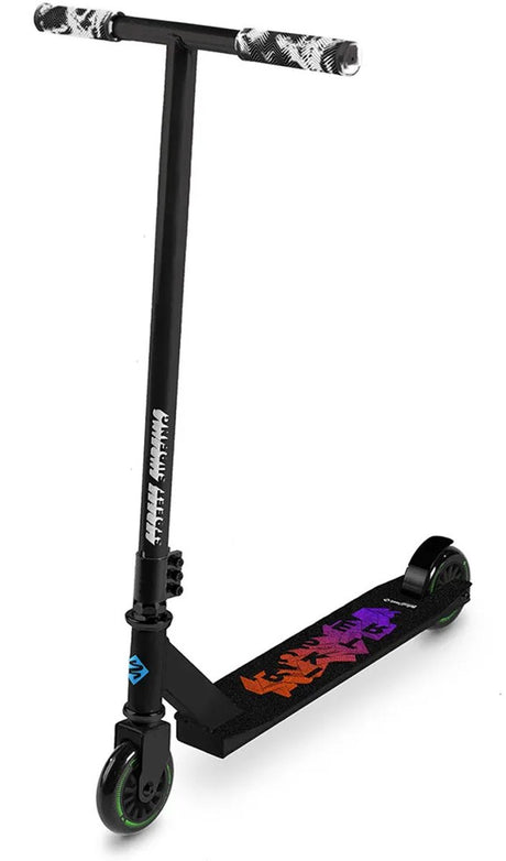 Streetsurfing street surfing trickster stuntstep - zwart - 100mm wielen - beginners - 5+
