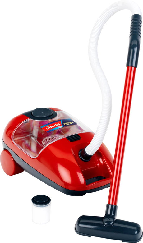 Odkurzacz zabawkowy Klein Toys Vileda - w komplecie. efekty ssące i dźwiękowe - 29x17x15 cm - czerwono-czarny