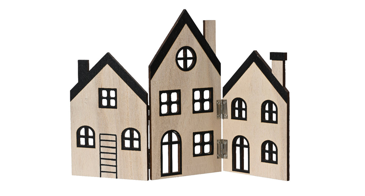 Huis straat triplex naturel 30x0,5x20cm