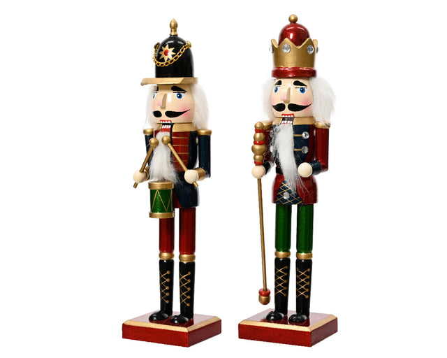 Decoris Dziadek do orzechów drewno sosnowe 100% z pałką perkusyjną 6x4,5x25cm